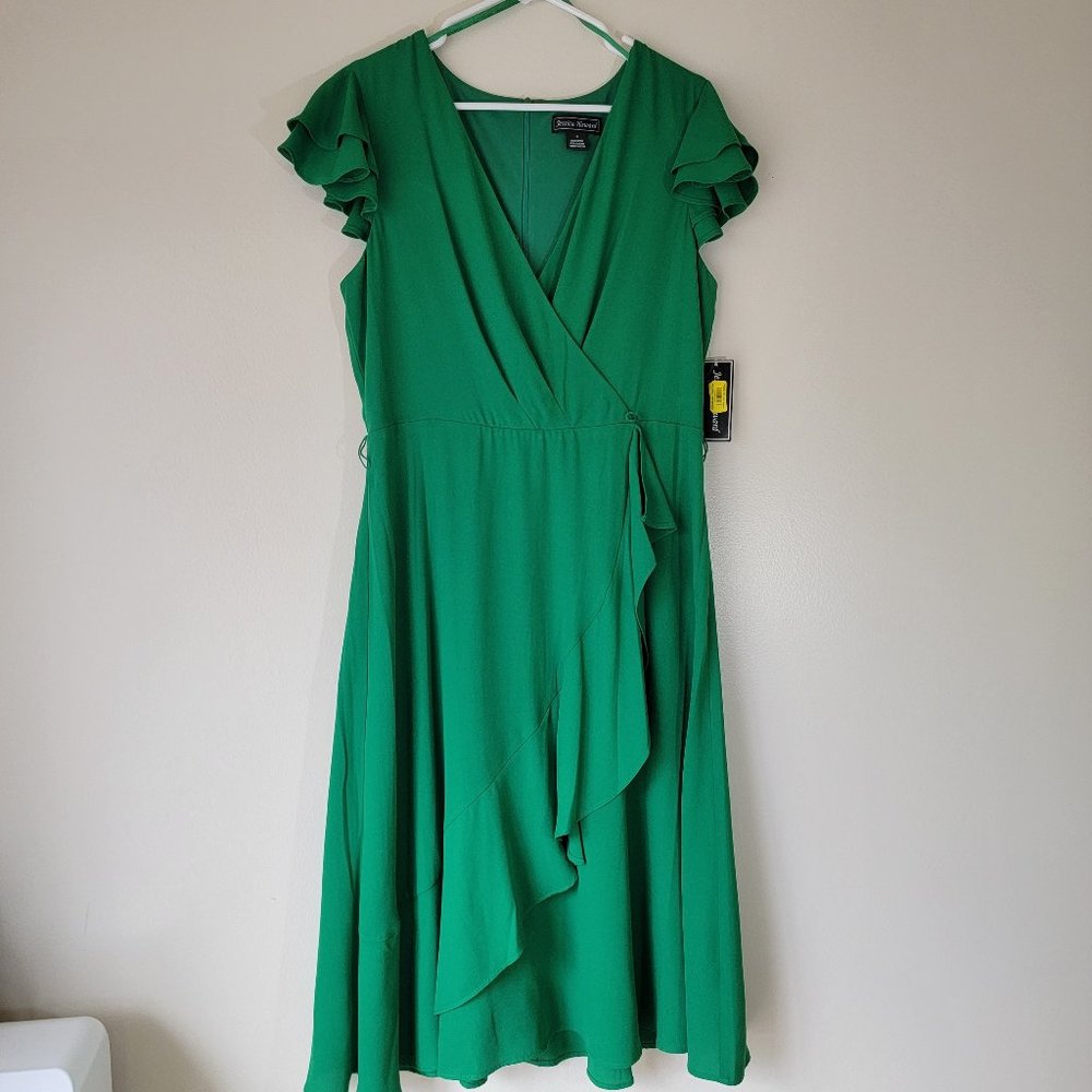 Jessica Howard, Green midi wrap dress, Size 14, NWT